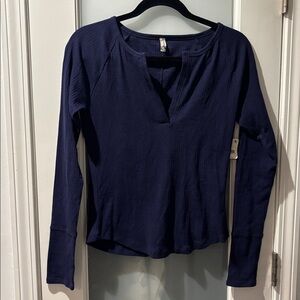 New with tags blue Free People long sleeve top